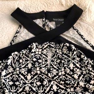 WHBM Criss cross keyhole sleeveless blouse